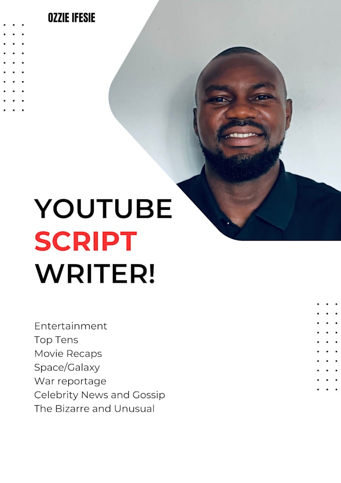 Gig Preview - Be your creative youtube script writer