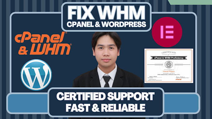 Gig Preview - Fix any whm, cpanel, webmail, and wordpress issues quickly