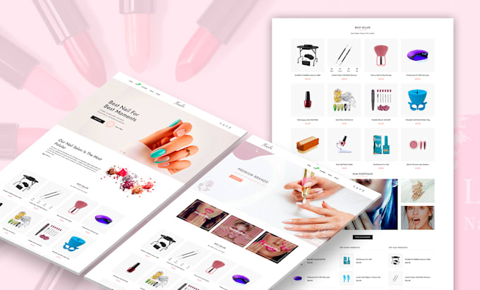 Gig Preview - Design your nail, hair, makeup, cosmetic wordpress website