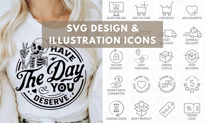 Gig Preview - Do svg design tshirt pod, illustration icon svg, svg vector cut, digital product