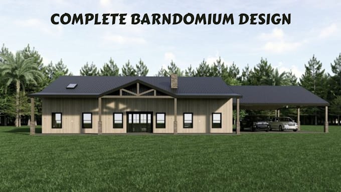 Gig Preview - Craft barndominium blueprint architectural drawing