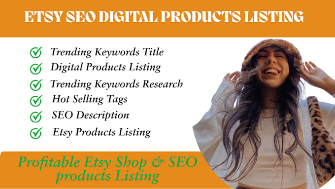 Gig Preview - Do etsy SEO listing, etsy digital products listing, manage and set up etsy shop