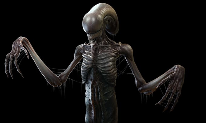 Gig Preview - 3d realistic horror character,3d alien  creature model in ue5,realistic texture