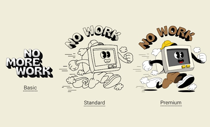 Gig Preview - Draw vintage style cartoon character illustrations for t shirts and mascot logo