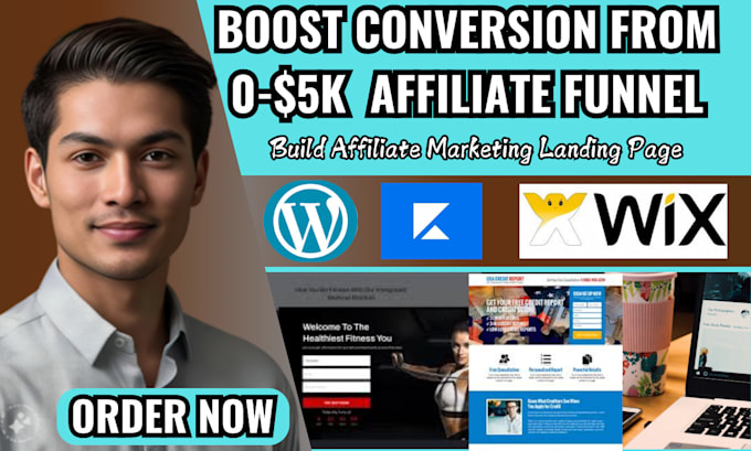 Gig Preview - Affiliating marketing landing page, sales page in wordpress, kajabi, wix website