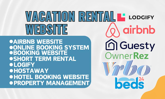 Gig Preview - Design vacation rental airbnb website direct booking ownerrez guesty lodgify wix