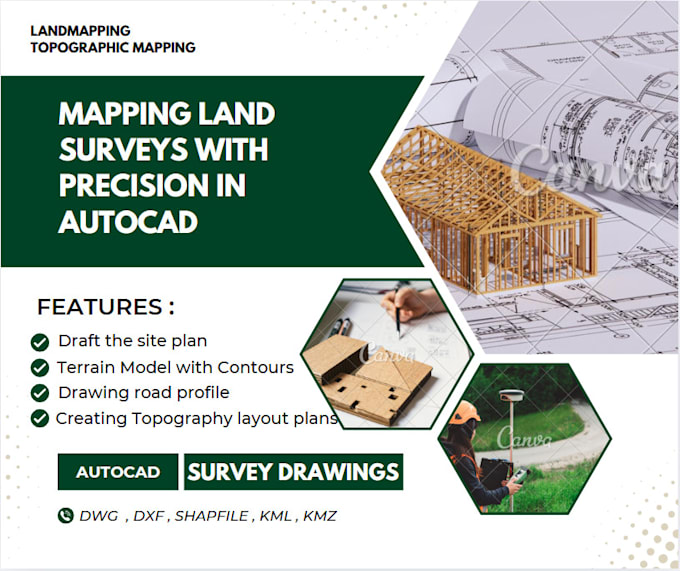 Gig Preview - Do land survey drawings using autocad