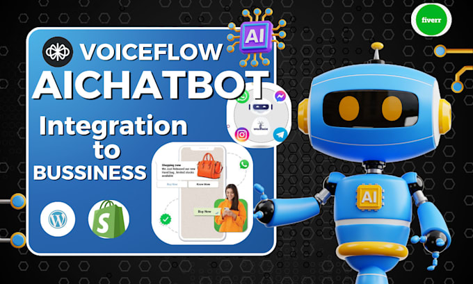 Gig Preview - Do ai chatbot using intercom, manychat, botpress, voiceflow and whatsapp chatbot