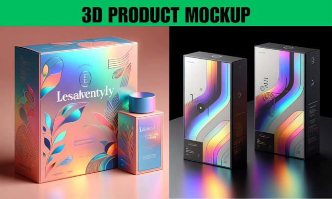 Gig Preview - Do product, box, book, photo 3d mockup