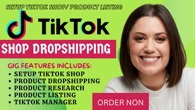 Gig Preview - Setup tiktok shop dropshipping winning product tiktok marketing, tiktok manager