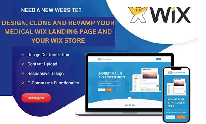 Gig Preview - Design, clone and revamp your medical wix landing page and your wix store