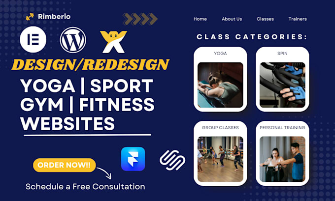 Gig Preview - Design or redesign your gym, fitness, yoga, sport website using wordpress