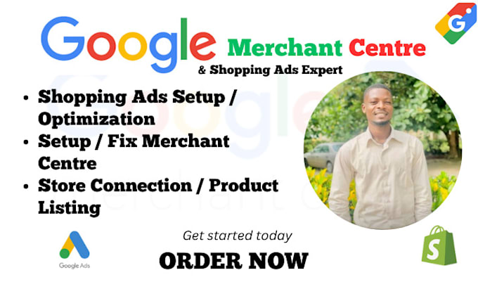 Gig Preview - Setup google shopping ads, shopify ads and fix merchant center gmc