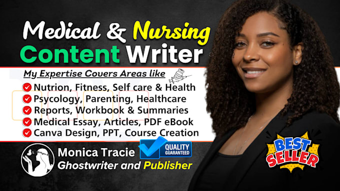 Gig Preview - Research and write medical, health care, nursing, mental health, fitness ebook