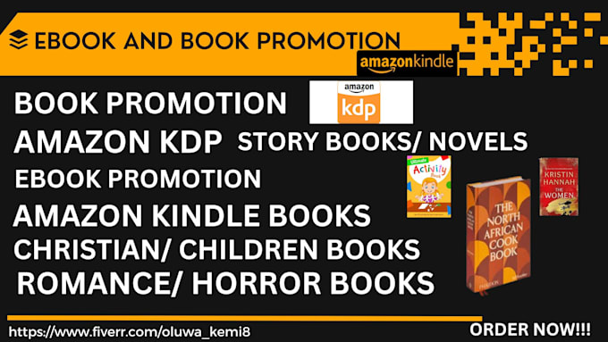 Gig Preview - Do promotion for ebook, amazon KDP, book promotion, amazon kindle, children book