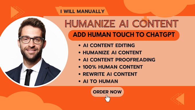 Gig Preview - Humanize ai content proofreading gptzero manually rewrite ai generated content