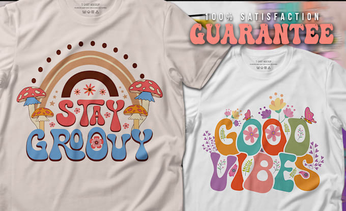 Gig Preview - Do groovy and funky graphic tshirt design in 10 hrs