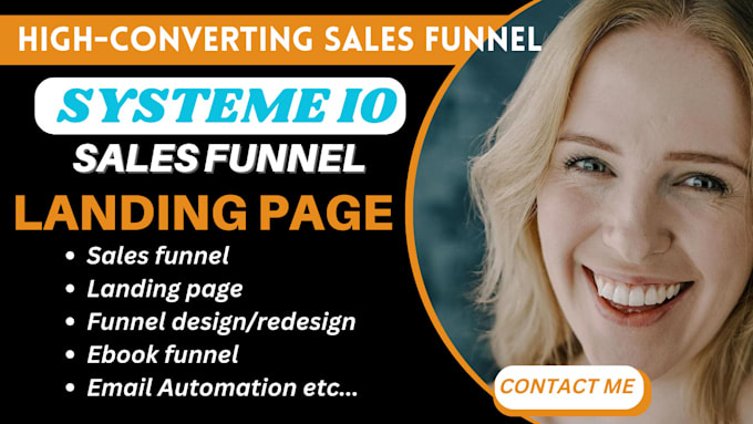 Gig Preview - Create systeme io sales funnel, systeme io, systeme io landing page, mlm funnel