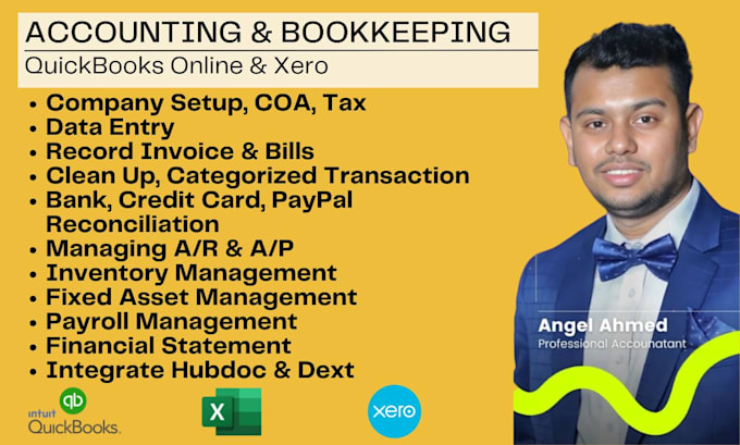 Gig Preview - Perform monthly bookkeeping and data entry using quickbooks, xero and excel