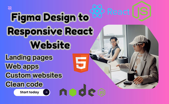 Gig Preview - Convert figma design to responsive react websites,html,bootstrap