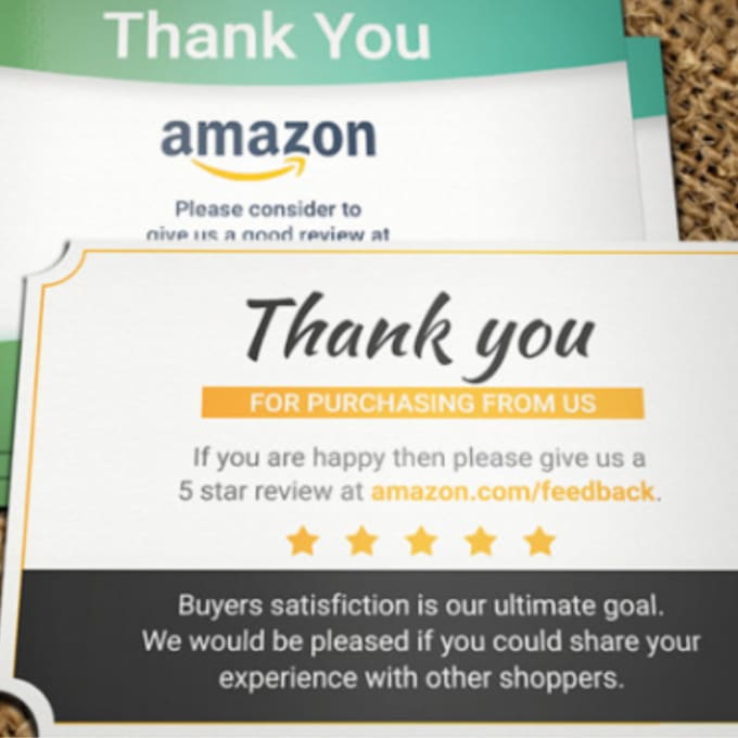 Gig Preview - Design amazon thank you card, package insert and product insert