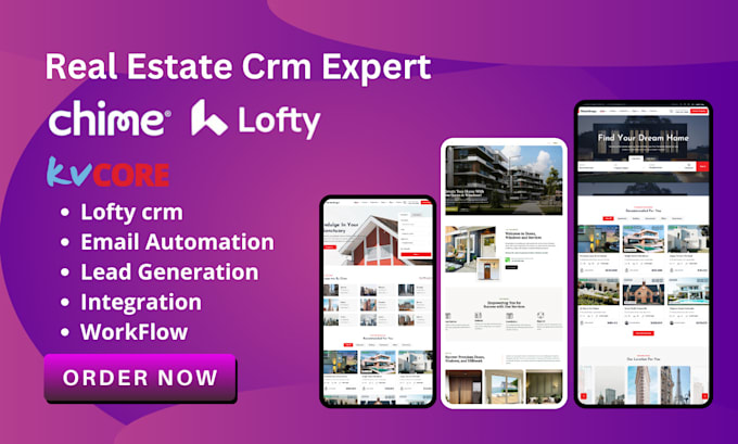 Gig Preview - Setup and manage real estate CRM lofty, kvcore, follow up boss idx website