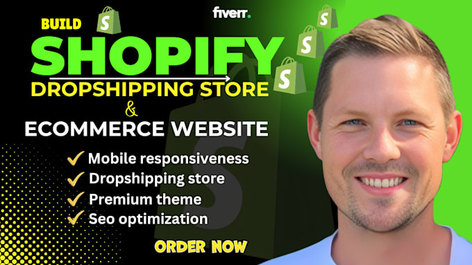 Gig Preview - Create shopify dropshipping store, ecommerce store and shopify website