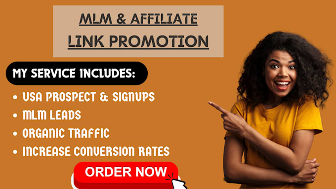 Gig Preview - Do mlm promotion, affiliate marketing, mlm leads, website or any link promotion