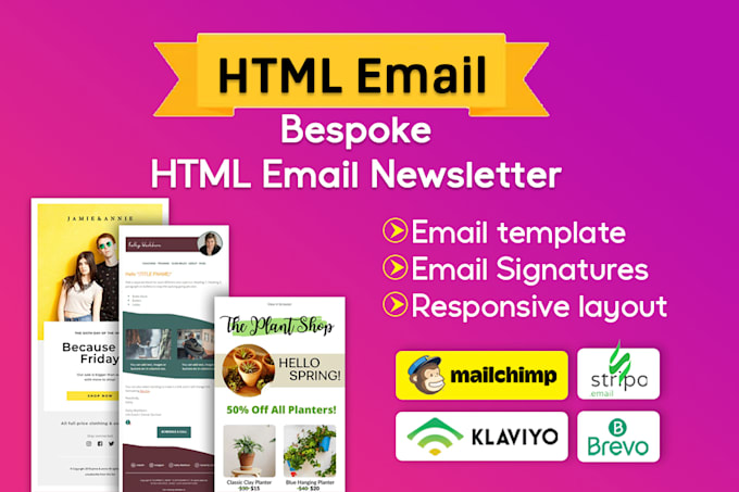 Gig Preview - Design and code responsive email template or newsletter