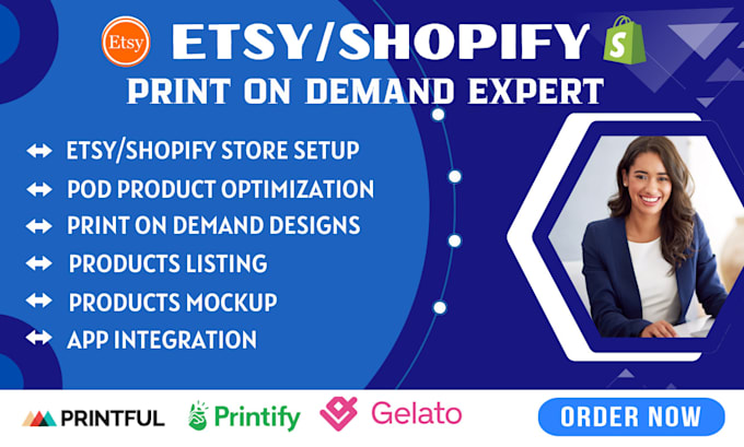 Bestseller - setup etsy shopify print on demand etsy printify shopify dropshipping SEO