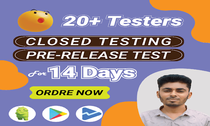 Gig Preview - Do google play app closed test with more than 20 testers in 14 days