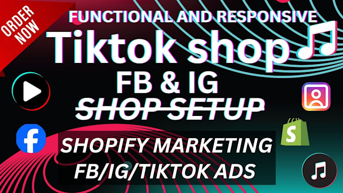 Gig Preview - Setup facebook shop instagram shop tiktok shop tiktok ads marketing