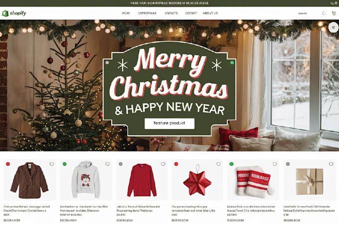 Gig Preview - Create and design your christmas shopify store to sell products