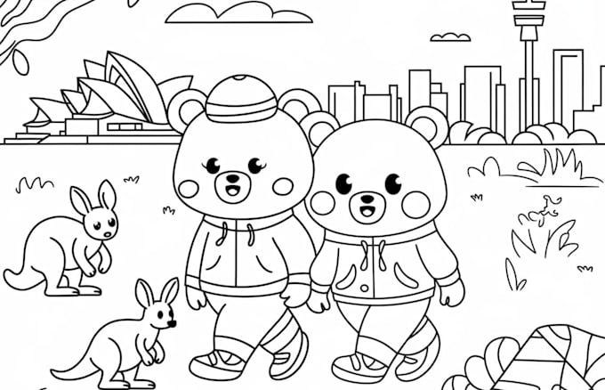 Gig Preview - Create cute line art drawing for coloring book pages  and book cover for kdp