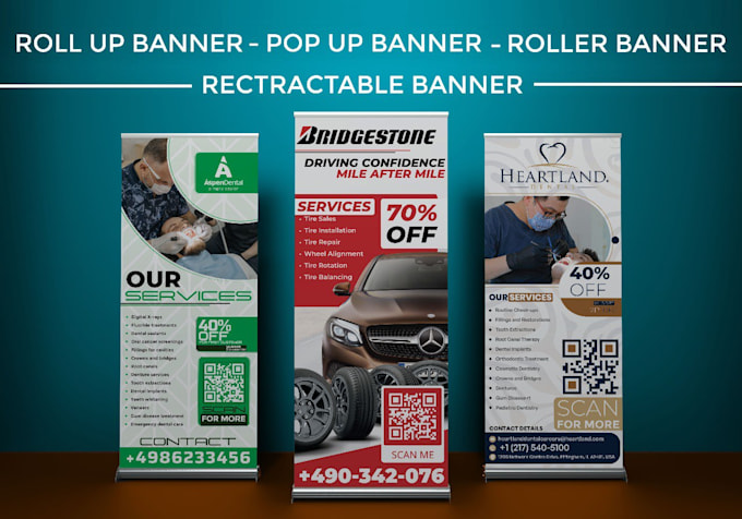 Gig Preview - Do professional medical dental event real estate rollup retractable banner 6 hrs