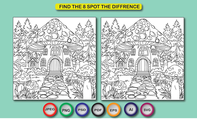 Gig Preview - Draw hidden object and spot the  difference picture