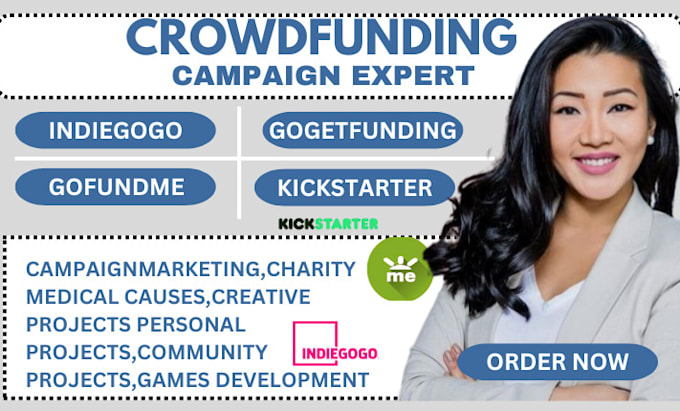 Gig Preview - Do crowdfunding campaign creation gofundme kickstarter campaign promotion