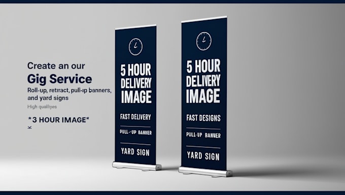 Gig Preview - Design rollup banner, retractable, pullup banner design, yard sign in 5 hours