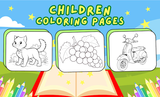 Gig Preview - Draw children coloring book pages and activity book