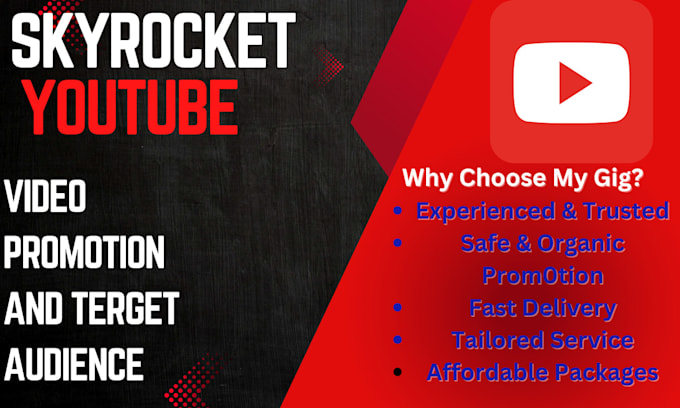 Gig Preview - Skyrocket your youtube channel with tergeted video promotion