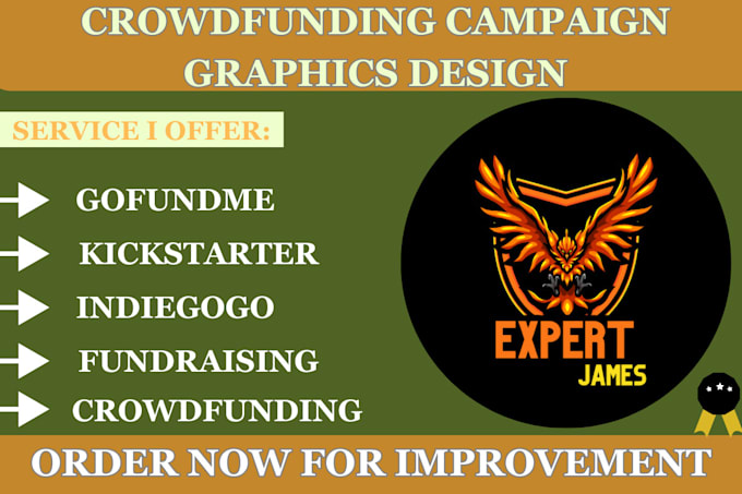 Gig Preview - Optimize crowdfunding graphics design for gofundme kickstarter fundraising