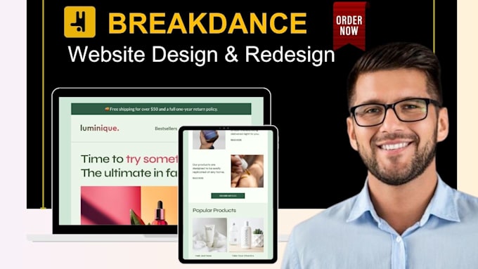 Gig Preview - Create or redesign your website with breakdance builder