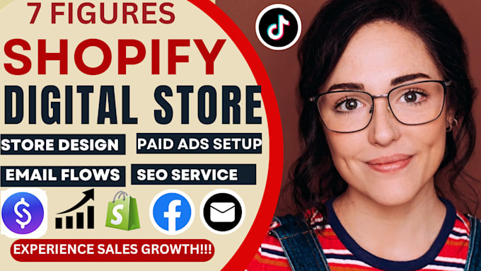 Gig Preview - Create 7 figures shopify digital store, etsy shop and stan store digital store