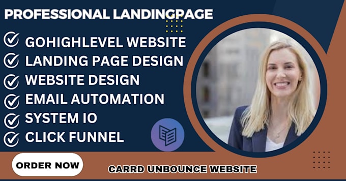 Gig Preview - Build carrd landing page using bounce gohighlevel click funnel website design