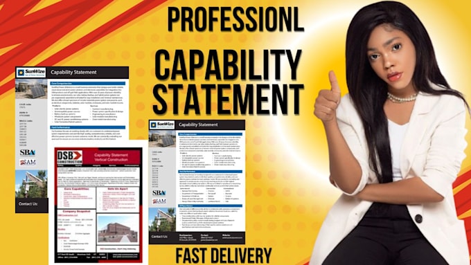 Bestseller - design winning federal government capability statement within 4 hours