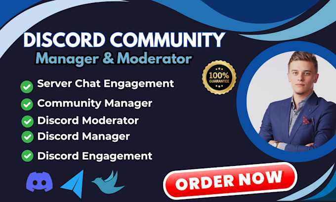 Gig Preview - Be your nft discord community manager or moderator and telegram admin 20 chatter