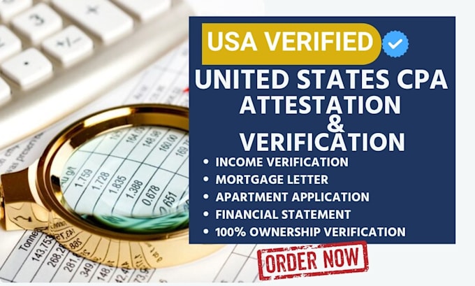 Bestseller - do attestation CPA comfort letter, CPA ownership, CPA income verification letter