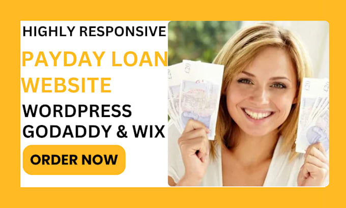 Gig Preview - Design payday loan website business loan website student loan mca website