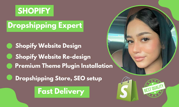 Gig Preview - Dubai shopify dropshipping uae website design dubai property broker real estate