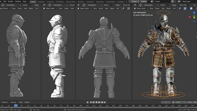 Gig Preview - Do 3d rig model and 3d character rigging in blender